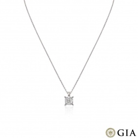 Platinum Cushion Cut Diamond Pendant 1.80ct H/VS1